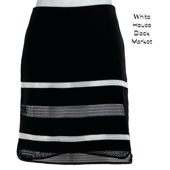 White House Black Market Striped Sheer Party Event Skirt Size 8 - Picture 1 of 11